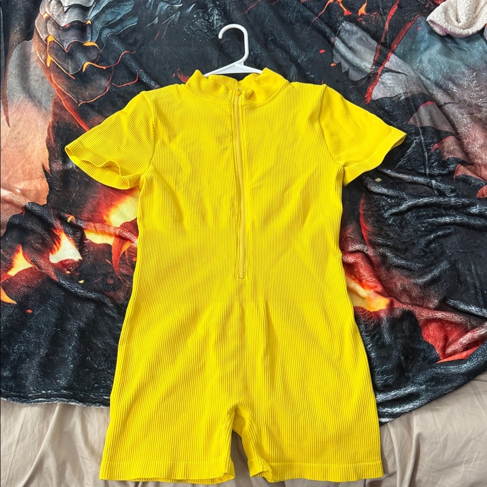 Vibrant Yellow Short Sleeve Romper